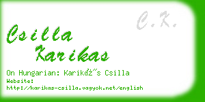 csilla karikas business card